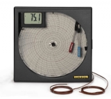 KT856:8''圓盤式溫度圖表記錄器: 2條K型熱電偶線, 數位顯示, 音頻/視覺警報