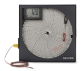 KT802:8''圓盤式溫度圖表記錄器: 1條K型熱電偶線, 數位顯示