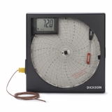 KT8P2:8''圓盤式溫度圖表記錄器: 1條K型熱電偶線, 數位顯示