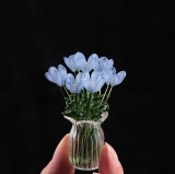 手工琉璃小花盆栽(3支花+玻璃瓶)